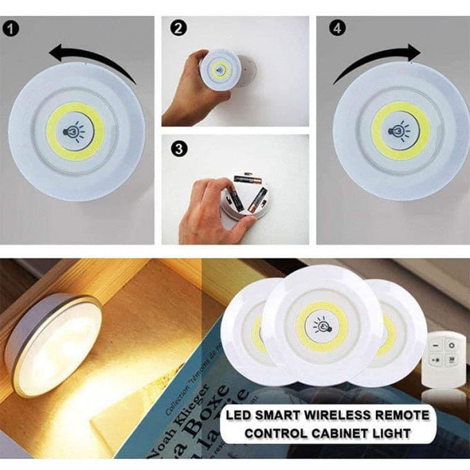 KIT DE 3 LAMPES LED SANS FIL + TELECOMMANDE