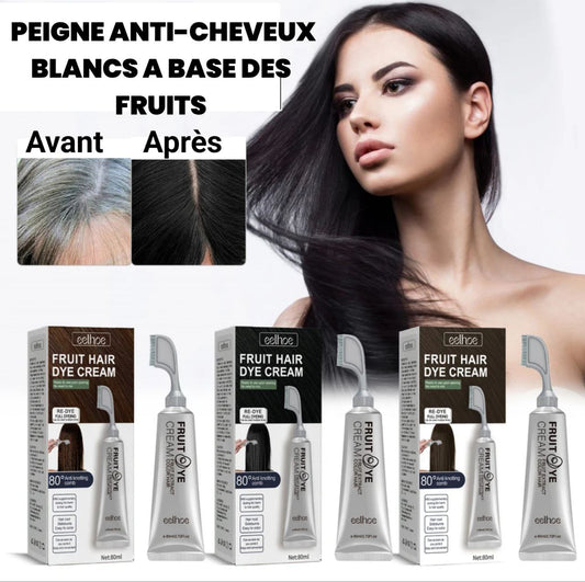 Crème de Teinture Cheveux🍓 : Couleurs Naturelles aux Extraits de Fruits pour Hommes et Femmes